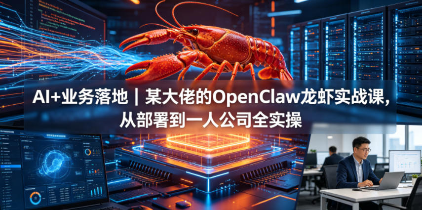 AI+业务落地｜某大佬的OpenClaw小龙虾实战课，从部署到一人公司全实操-轻创终点站