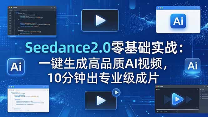 Seedance2.0零基础实战：一键生成高品质AI视频，10分钟出专业级成片-轻创终点站