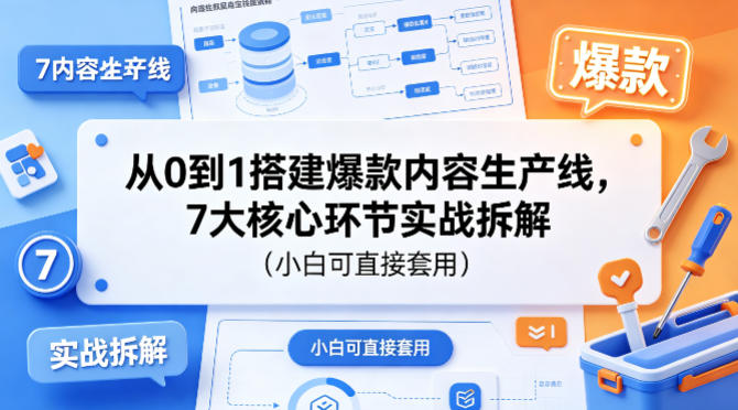 从0到1搭建爆款内容生产线，7大核心环节实战拆解(小白可直接套用)-轻创终点站