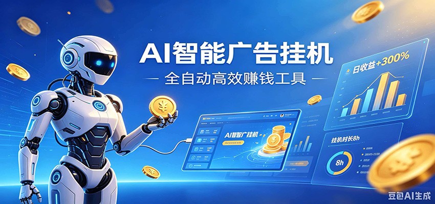 AI智能广告挂机,小白轻松上手,在家自动赚收益-轻创终点站