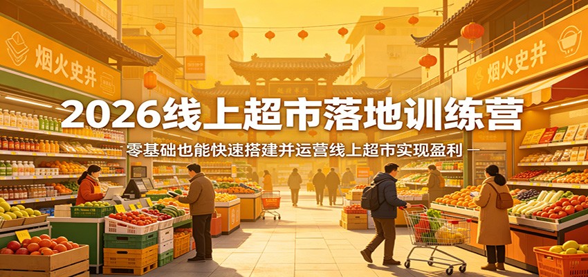 2026线上超市落地训练营,零基础也能快速搭建并运营线上超市实现盈利-轻创终点站
