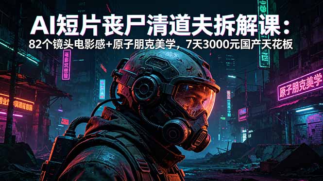 AI短片《丧尸清道夫》拆解课：82个镜头电影感+原子朋克美学，7天3000元国产天花板-轻创终点站