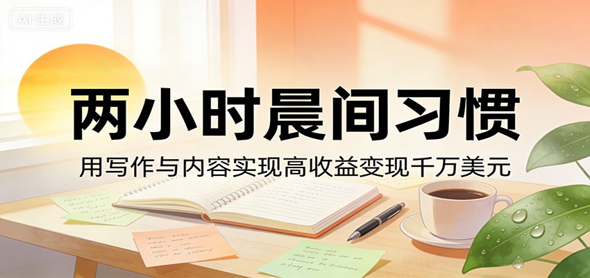 付费文章：两小时晨间习惯，用写作与内容实现高收益变现千万美元-轻创终点站