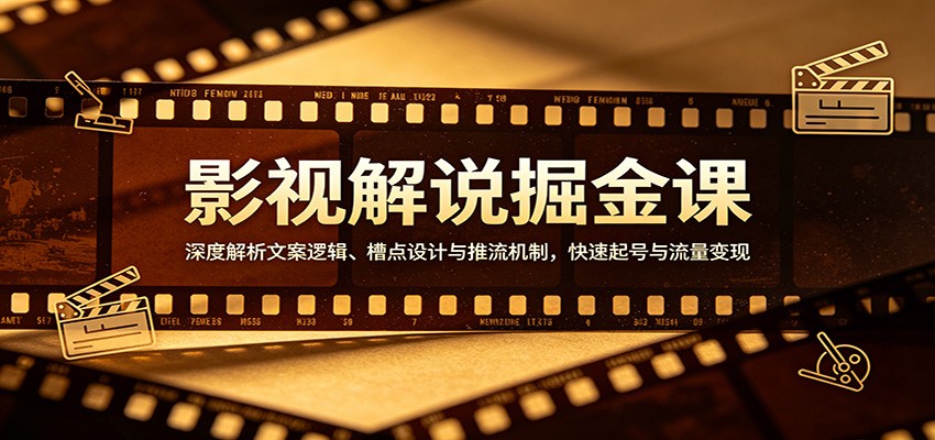 影视解说掘金课：深度解析文案逻辑、槽点设计与推流机制，快速起号与流量变现-轻创终点站