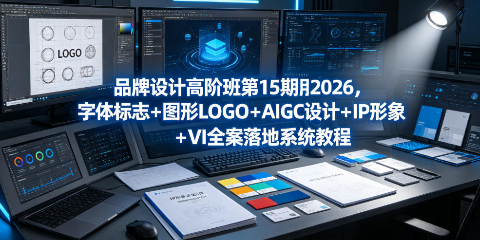 品牌设计高阶班第15期2026，字体标志＋图形LOGO＋AIGC设计＋IP形象＋VI全案落地系统教程-轻创终点站