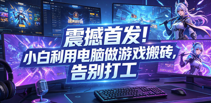 震撼首发!小白利用电脑做游戏搬砖,告别打工【揭秘】-轻创终点站