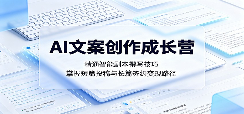 AI文案创作成长营：精通智能剧本撰写技巧，掌握短篇投稿与长篇签约变现路径-轻创终点站