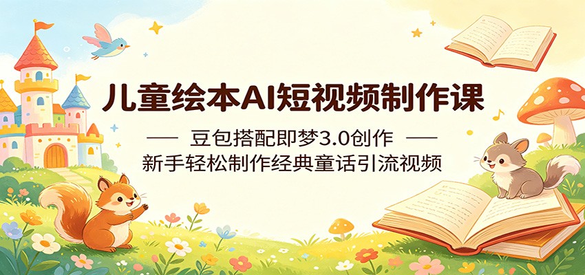 儿童绘本AI短视频制作课：豆包搭配即梦3.0创作，新手轻松制作经典童话引流视频-轻创终点站