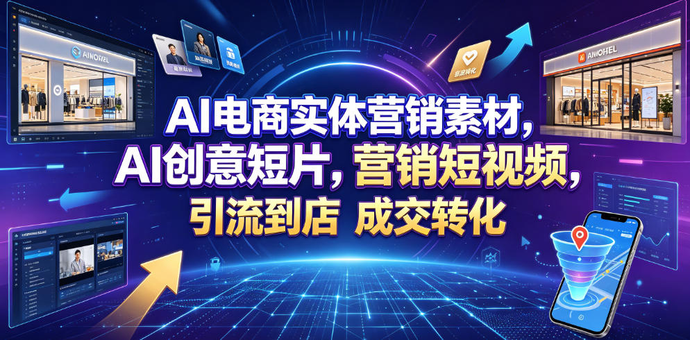 AI电商实体营销素材，AI创意短片，高效打造营销短视频，轻松引流到店，稳定提升门店客流与成交转化-轻创终点站