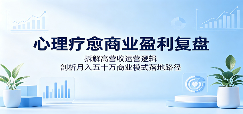 心理疗愈商业盈利复盘：拆解高营收运营逻辑，剖析月入五十万商业模式落地路径-轻创终点站