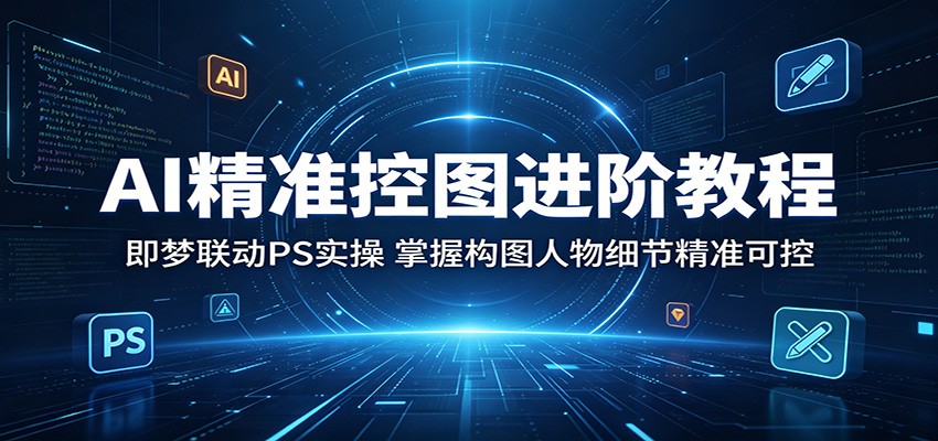 AI精准控图进阶教程：即梦联动PS实操，掌握构图人物细节精准可控-轻创终点站