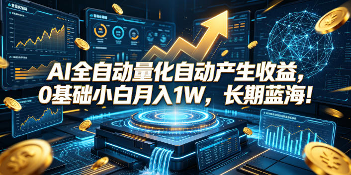 AI全自动量化自动产生收益，0基础小白月入1W，长期蓝海！【揭秘】-轻创终点站