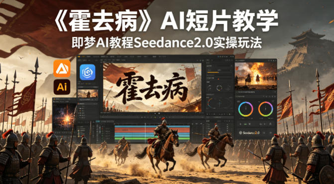 《霍去病》AI短片教学，即梦AI教程Seedance2.0实操玩法-轻创终点站