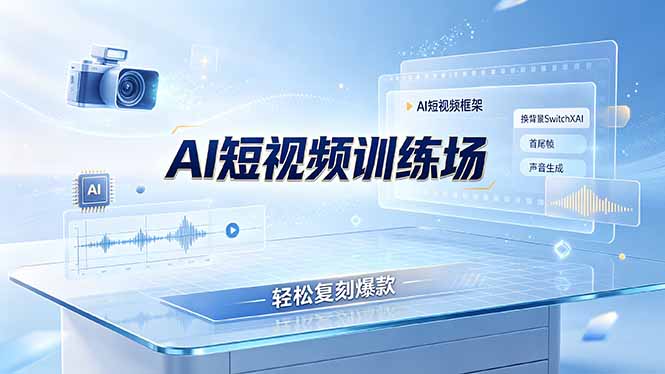 老陈AI短视频训练场：AI短视频框架+换背景SwitchXAI+首尾帧+声音生成，轻松复刻爆款-轻创终点站