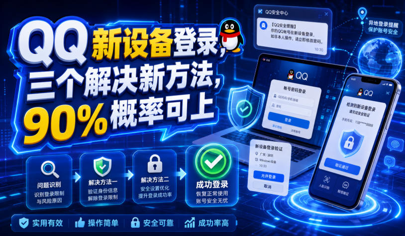 QQ新设备登录，三个解决新方法，90%概率可上-轻创终点站