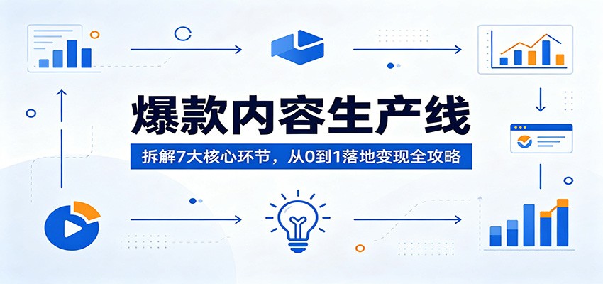 爆款内容生产线：拆解7大核心环节，从0到1落地变现全攻略-轻创终点站