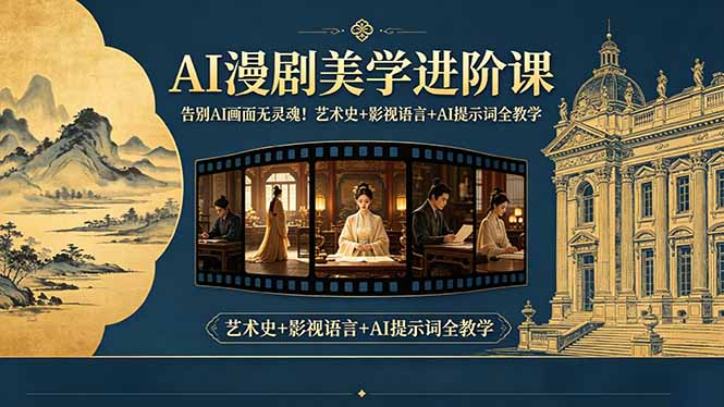 告别AI画面无灵魂！AI漫剧美学进阶课，艺术史+影视语言+AI提示词全教学-轻创终点站