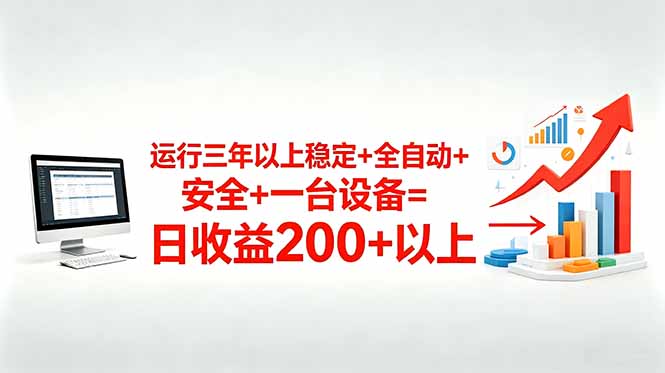 三年以上稳定+全自动+安全+一台设备=日收益200+-轻创终点站