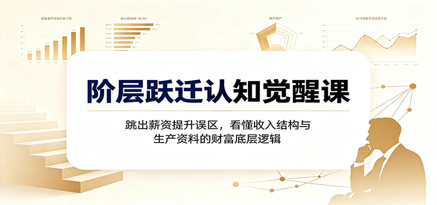 阶层跃迁认知觉醒课：跳出薪资提升误区，看懂收入结构与生产资料的财富底层逻辑-轻创终点站