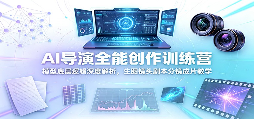 AI导演全能创作训练营:模型底层逻辑深度解析,生图镜头剧本分镜成片教学-轻创终点站