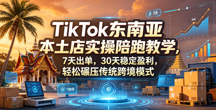 TikTok东南亚本土店实操陪跑教学，7天出单，30天稳定盈利，轻松碾压传统跨境模式-轻创终点站