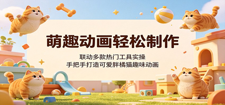 萌趣动画轻松制作，联动多款热门工具实操，手把手打造可爱胖橘猫趣味动画-轻创终点站
