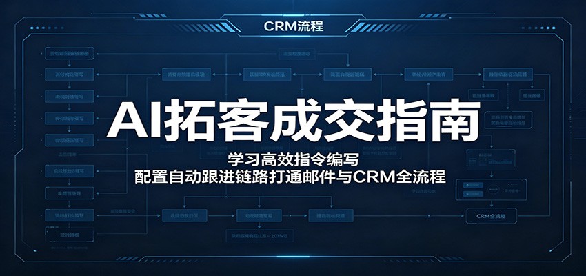 AI拓客成交指南：学习高效指令编写，配置自动跟进链路打通邮件与CRM全流程-轻创终点站