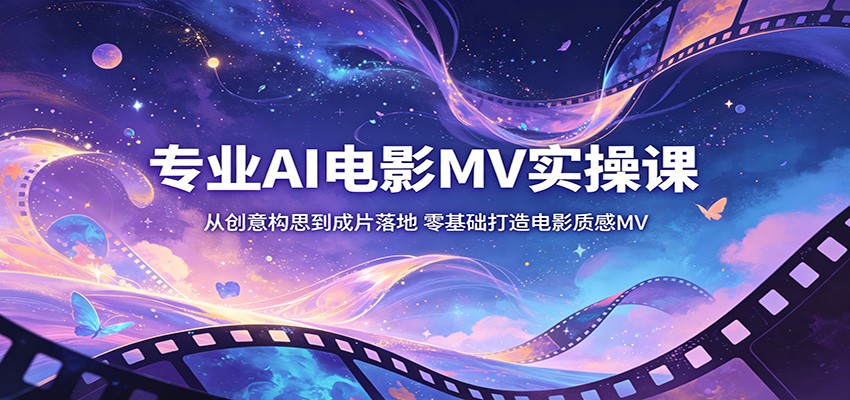 专业AI电影MV实操课：从创意构思到成片落地，零基础打造电影质感MV-轻创终点站
