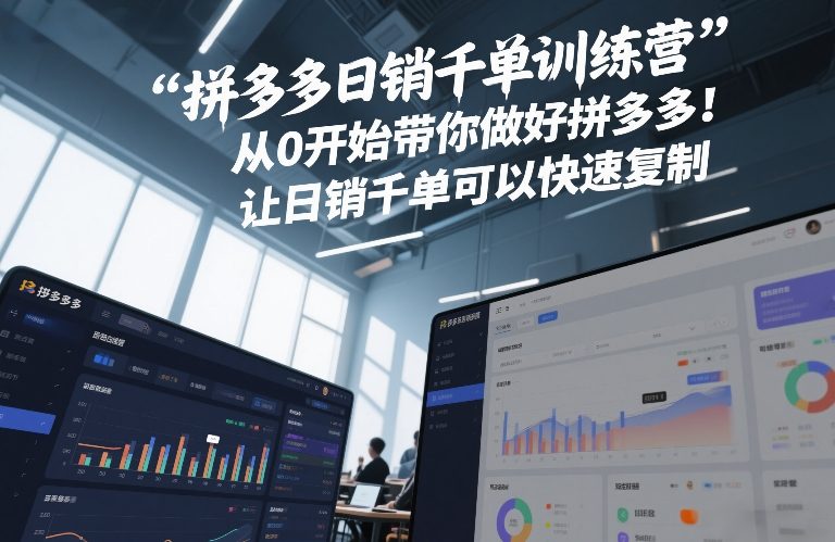 拼多多日销千单训练营,从0开始带你做好拼多多,让日销千单可以快速复制(更新26年6月)-轻创终点站