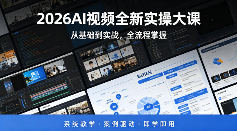 2026AI视频全新实操大课，从基础到实战，全流程掌握，系统教学·案例驱动·即学即用-轻创终点站