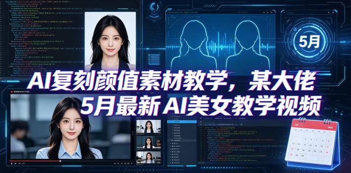 AI复刻颜值素材教学，某大佬5月最新AI美女教学视频，内含4月好物复刻教学-轻创终点站