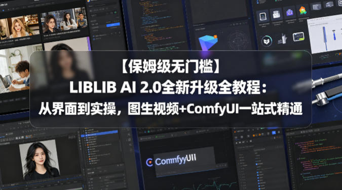 【保姆级无门槛】LIBLIB AI 2.0全新升级全教程：从界面到实操，图生视频+ComfyUI一站式精通-轻创终点站