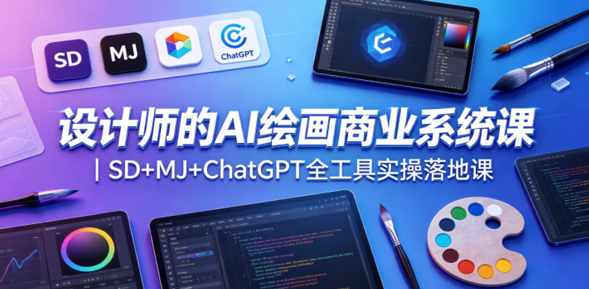 设计师的AI绘画商业系统课｜SD+MJ+ChatGPT全工具实操落地课-轻创终点站
