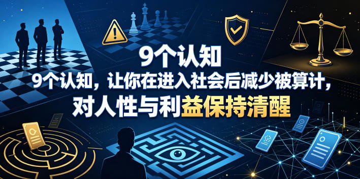 付费文章：9个认知，让你在进入社会后减少被算计，对人性与利益保持清醒