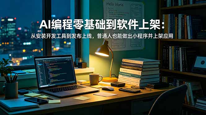 AI编程零基础到软件上架：从安装开发工具到发布上线，普通人也能做出小程序并上架应用商店-轻创终点站