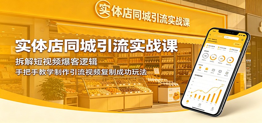 实体店同城引流实战课：拆解短视频爆客逻辑，手把手教学制作引流视频复制成功玩法-轻创终点站