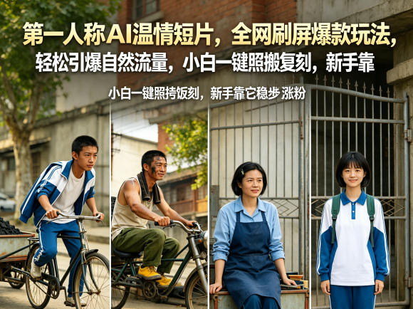 第一人称AI温情短片，全网刷屏爆款玩法，轻松引爆自然流量，小白一键照搬复刻，新手靠它稳步涨粉-轻创终点站