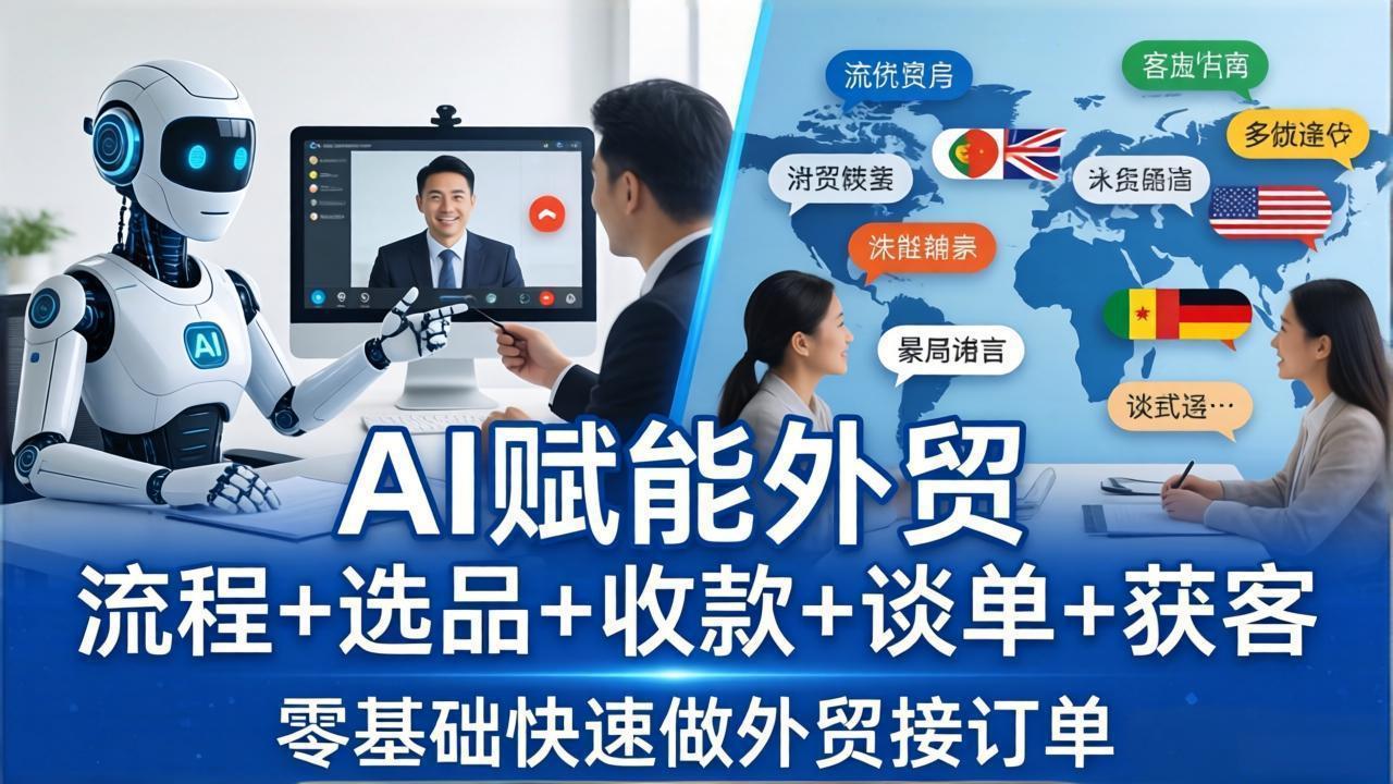 外贸+AI实战课：流程+选品+收款+谈单+获客，零基础快速做外贸接订单-轻创终点站