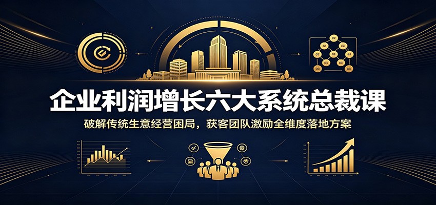 企业利润增长六大系统总裁课：破解传统生意经营困局，获客团队激励全维度落地方案-轻创终点站