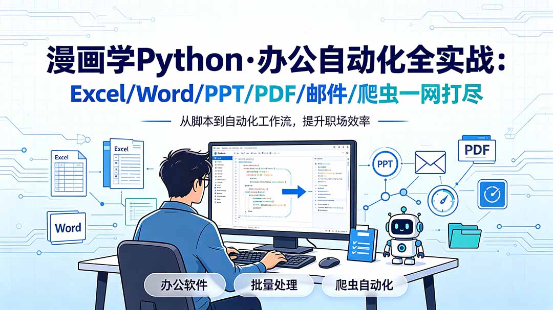 漫画学Python·办公自动化全实战：Excel/Word/PPT/PDF/邮件/爬虫一网打尽-轻创终点站