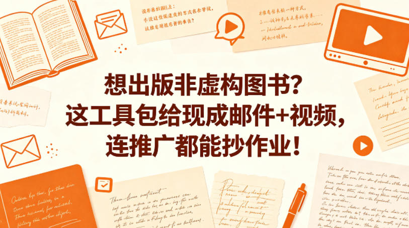 想出版非虚构图书？这工具包给现成邮件+视频，连推广都能抄作业！【原创双语字幕】-轻创终点站