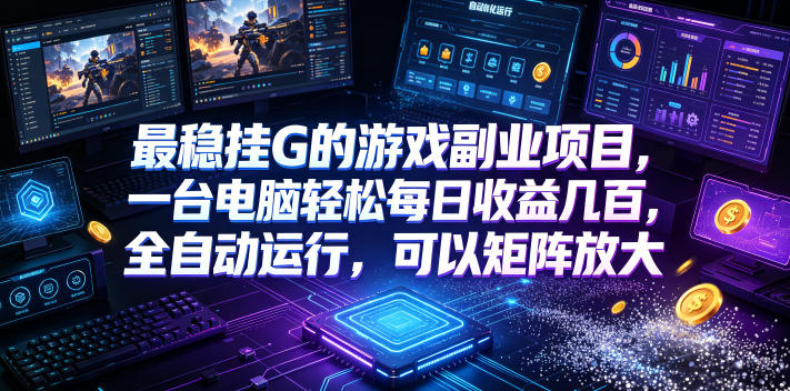 最稳挂G的游戏副业项目,一台电脑轻松每日收益几百,全自动运行,可以矩阵放大【揭秘】-轻创终点站