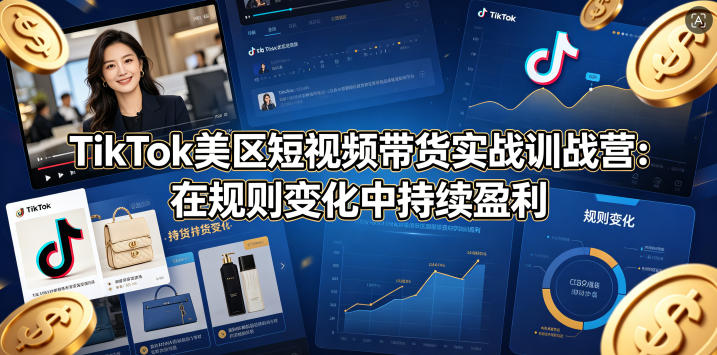 TikTok美区短视频带货实战训战营：在规则变化中持续盈利-轻创终点站