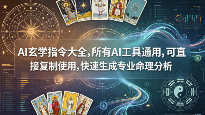 AI玄学指令大全，所有AI工具通用，可直接复制使用，快速生成专业命理分析-轻创终点站