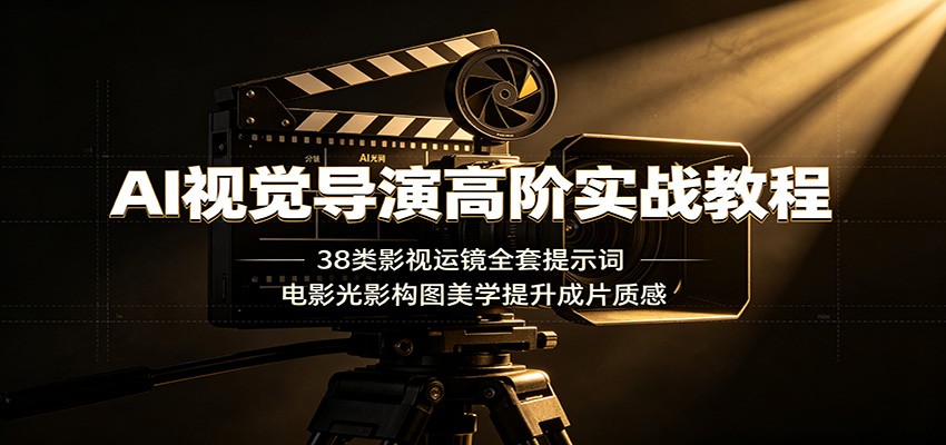 AI视觉导演高阶实战教程：38类影视运镜全套提示词，电影光影构图美学提升成片质感-轻创终点站