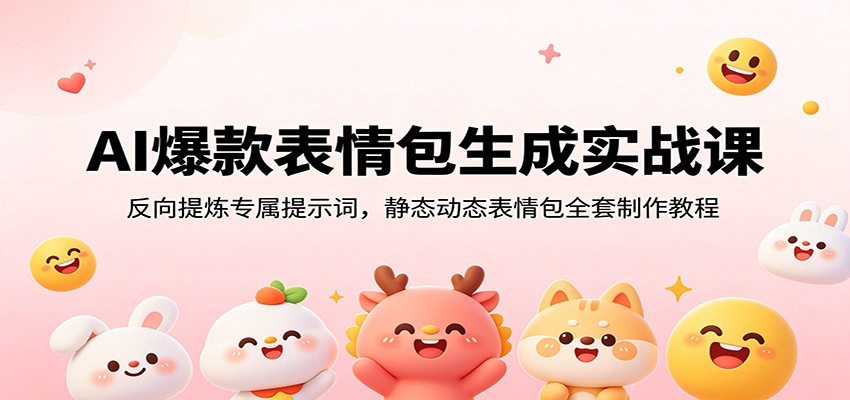 AI爆款表情包生成实战课:反向提炼专属提示词,静态动态表情包全套制作教程-轻创终点站
