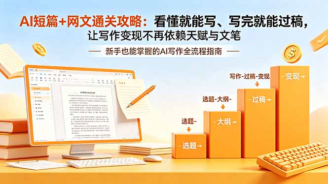 AI短篇+网文通关攻略-更新:看懂就能写、写完就能过稿,让写作变现不再依赖天赋与文笔-轻创终点站