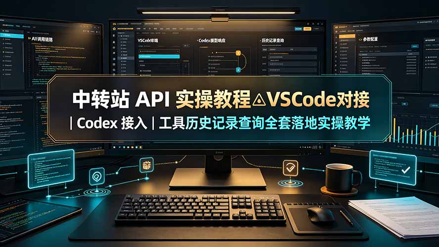 中转站 API 实操教程△VSCode 对接|Codex 接入|工具历史记录查询全套落地实操教学-轻创终点站