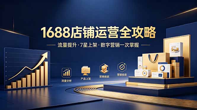 1688店铺没流量?产品上架不到7星?数字营销不会投?全套运营技能一次学(更新6月-轻创终点站