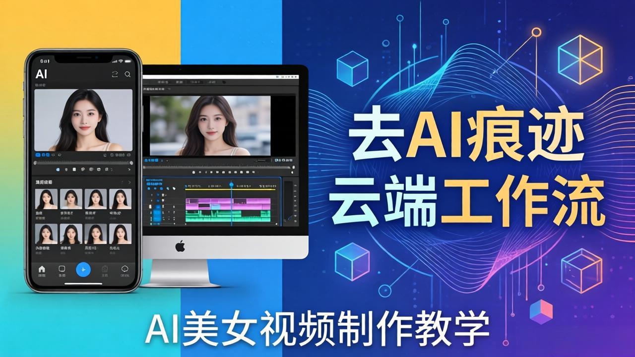 AI美女视频制作教学：去AI痕迹，云端工作流出图，手机电脑均可，不需要配置-轻创终点站